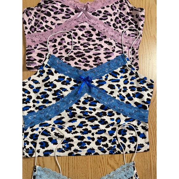 B95 Bundle of 3 Womens SHEIN Animal Print Crop Tops Stretchy Blue lavender Small - Picture 4 of 6